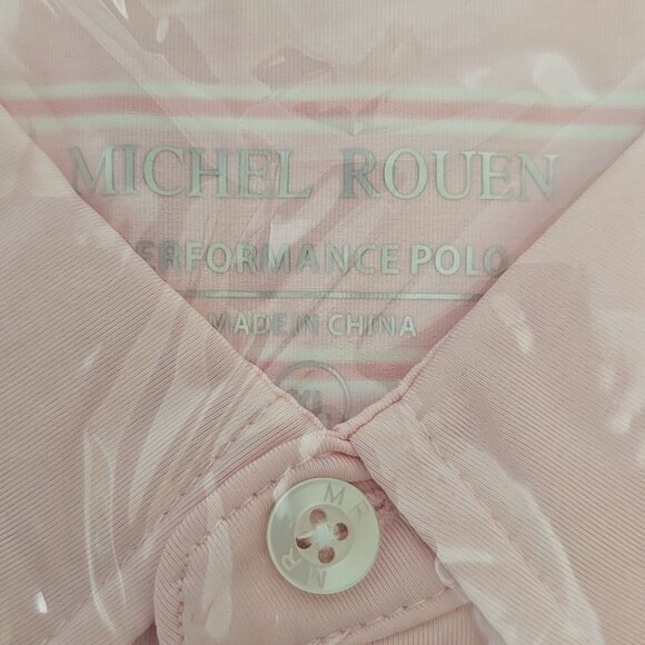 Michel Rouen Performance fit Golf Polo Shirt Stripe Men’s XL Short Sleeve - Picture 3 of 5